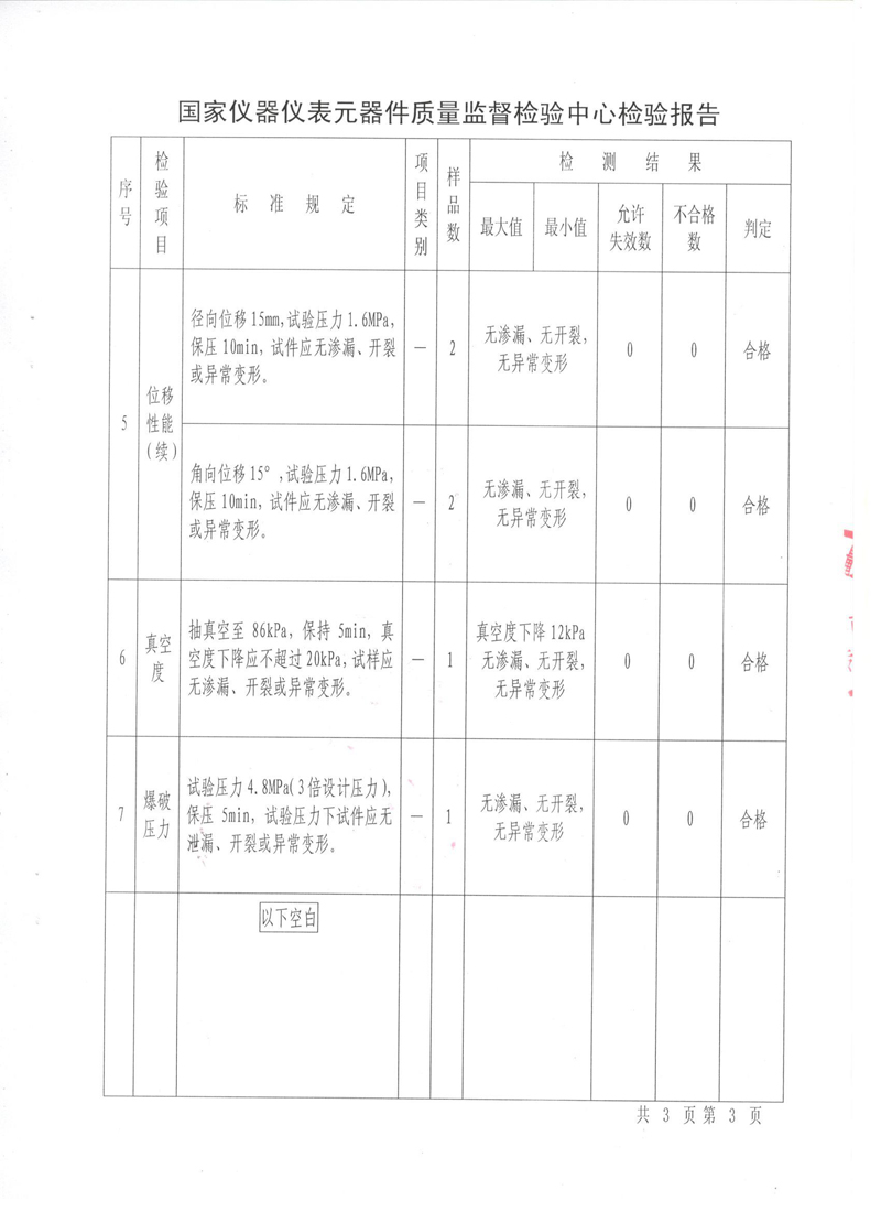很高興非金屬膨脹節(jié)橡膠接頭通過了《特種設(shè)備形式實(shí)驗(yàn)報(bào)告》 很高興非金屬膨脹節(jié)橡膠接頭通過了《特種設(shè)備形式實(shí)驗(yàn)報(bào)告》